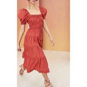 Ulla Johnson $435 Iliana Dress In Burnt Henna Orange  8